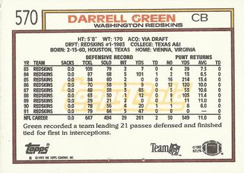 1992 Topps - Gold #570 Darrell Green Back