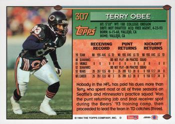 1994 Topps - Special Effects #307 Terry Obee Back