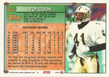 1994 Topps - Special Effects #401 Toi Cook Back