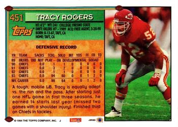 1994 Topps - Special Effects #451 Tracy Rogers Back