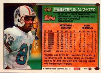 1994 Topps - Special Effects #463 Webster Slaughter Back