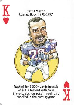 2019 Hero Decks New England Patriots Football Heroes Playing Cards #K♥ Curtis Martin Front