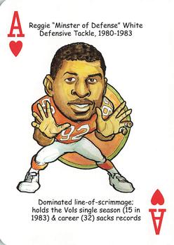 2007 Hero Decks Tennessee Volunteers Football Heroes Playing Cards #A♥ Reggie White Front