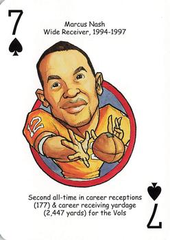 2007 Hero Decks Tennessee Volunteers Football Heroes Playing Cards #7♠ Marcus Nash Front