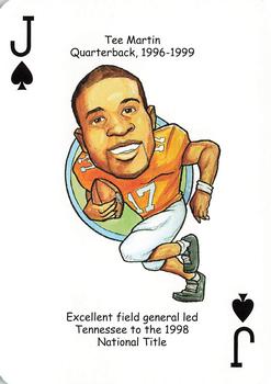 2007 Hero Decks Tennessee Volunteers Football Heroes Playing Cards #J♠ Tee Martin Front