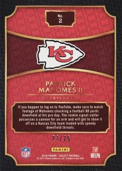 2016 Panini Select - 2017 XRC Tie-Dye Prizm Exchange #2 Patrick Mahomes II Back