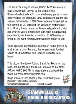 2005 Quad City Steamwheelers (AF2) #NNO Jim Albracht / John Furlong / Pete Ivanic Back