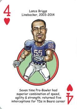 2019 Hero Decks Chicago Bears Football Heroes Playing Cards #4♥ Lance Briggs Front