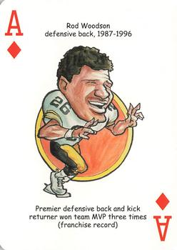 2005 Hero Decks Pittsburgh Steelers Football Heroes Playing Cards #A♦ Rod Woodson Front