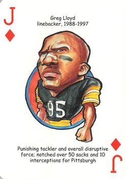 2005 Hero Decks Pittsburgh Steelers Football Heroes Playing Cards #J♦ Greg Lloyd Front