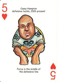 2005 Hero Decks Pittsburgh Steelers Football Heroes Playing Cards #5♥ Casey Hampton Front