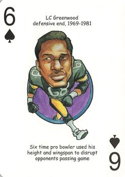 2005 Hero Decks Pittsburgh Steelers Football Heroes Playing Cards #6♠ L.C. Greenwood Front