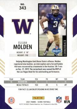 2021 Score #343 Elijah Molden Back