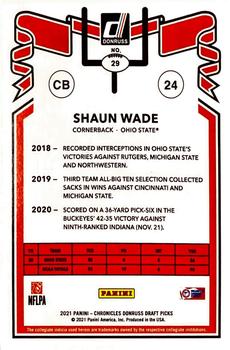 2021 Panini Chronicles Draft Picks #29 Shaun Wade Back