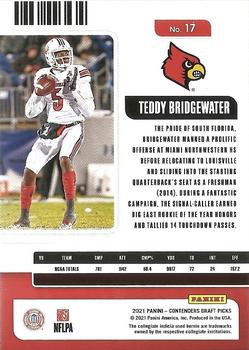 2021 Panini Contenders Draft Picks #17 Teddy Bridgewater Back