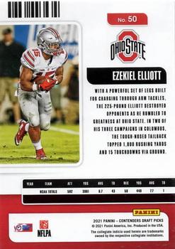 2021 Panini Contenders Draft Picks #50 Ezekiel Elliott Back