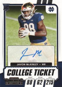 2021 Panini Contenders Draft Picks #323 Javon McKinley Front