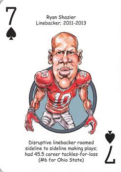 2016 Hero Decks Ohio State Buckeyes Football Heroes Playing Cards #7♠ Ryan Shazier Front