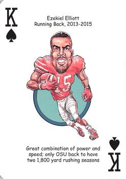 2016 Hero Decks Ohio State Buckeyes Football Heroes Playing Cards #K♠ Ezekiel Elliott Front