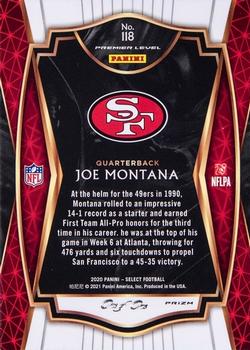 2020 Panini Select - Black Prizm #118 Joe Montana Back