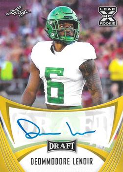 2021 Leaf Draft - Autographs Gold #BA-DL1 Deommodore Lenoir Front