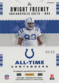 2020 Panini Contenders Optic - All-Time Contenders Orange #AT6 Dwight Freeney Back