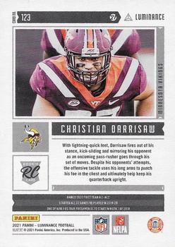 2021 Panini Luminance #123 Christian Darrisaw Back