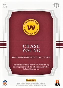 2020 Panini National Treasures - Rookie Patch Autographs Green Jersey Number #171 Chase Young Back