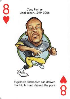 2010 Hero Decks Pittsburgh Steelers Football Heroes Playing Cards #8♥ Joey Porter Front