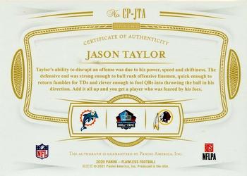 2020 Panini Flawless - Career Progressions Emerald #CP-JTA Jason Taylor Back