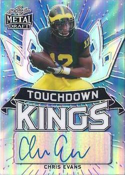 2021 Leaf Metal Draft - Touchdown Kings Autographs Rainbow Blue #TK-CE1 Chris Evans Front