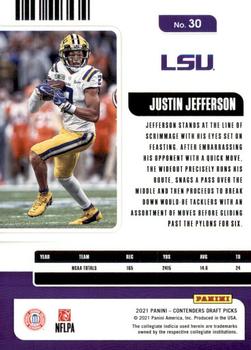 2021 Panini Contenders Draft Picks - Purple #30 Justin Jefferson Back