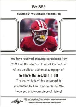 2021 Leaf Ultimate Draft - Autographs Gold #BA-SS3 Stevie Scott III Back