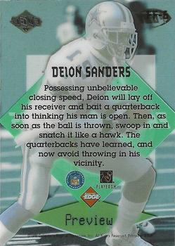 1999 Collector's Edge Fury - Fast and Furious Previews #FF-6 Deion Sanders Back
