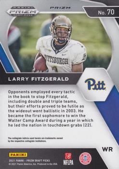 2021 Panini Prizm Draft Picks Collegiate - Blue Circles #70 Larry Fitzgerald Back