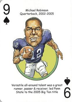 2008 Hero Decks Penn State Nittany Lions Football Heroes Playing Cards #9♠ Michael Robinson Front