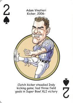 2007 Hero Decks Indianapolis Colts Football Heroes Playing Cards #2♠ Adam Vinatieri Front