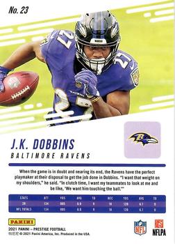 2021 Panini Prestige - Xtra Points Astral #23 J.K. Dobbins Back