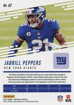 2021 Panini Prestige - Xtra Points Astral #62 Jabrill Peppers Back