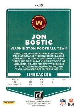 2021 Donruss #10 Jon Bostic Back