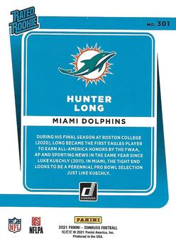 2021 Donruss #301 Hunter Long Back