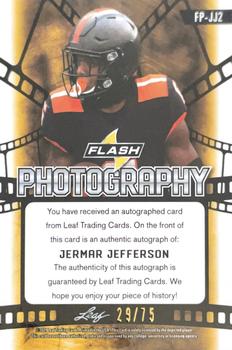 2021 Leaf Flash - Flash Photography Autographs Navy Blue #FP-JJ2 Jermar Jefferson Back