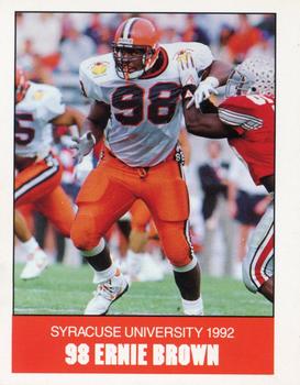 1992 Syracuse Orangemen Program Cards #3 Ernie Brown Front