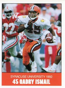 1992 Syracuse Orangemen Program Cards #9 Qadry Ismail Front