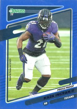 2021 Donruss - Press Proof Blue #38 Mark Ingram II Front