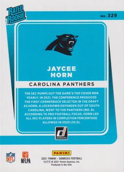 2021 Donruss - Press Proof Blue #329 Jaycee Horn Back