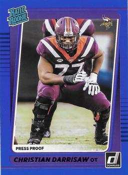 2021 Donruss - Press Proof Blue #340 Christian Darrisaw Front