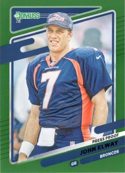 2021 Donruss - Press Proof Green #180 John Elway Front