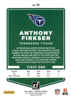 2021 Donruss - Press Proof Silver #15 Anthony Firkser Back