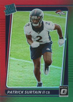 2021 Donruss - Optic Rated Rookie Preview Red and Green #P-330 Patrick Surtain II Front